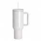 Preview: Sublimation Thermobecher mit Deckel, Griff & Trinkhalm 1200ml